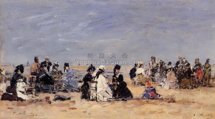 Trouville, Beach Scene - 尤金·布丹